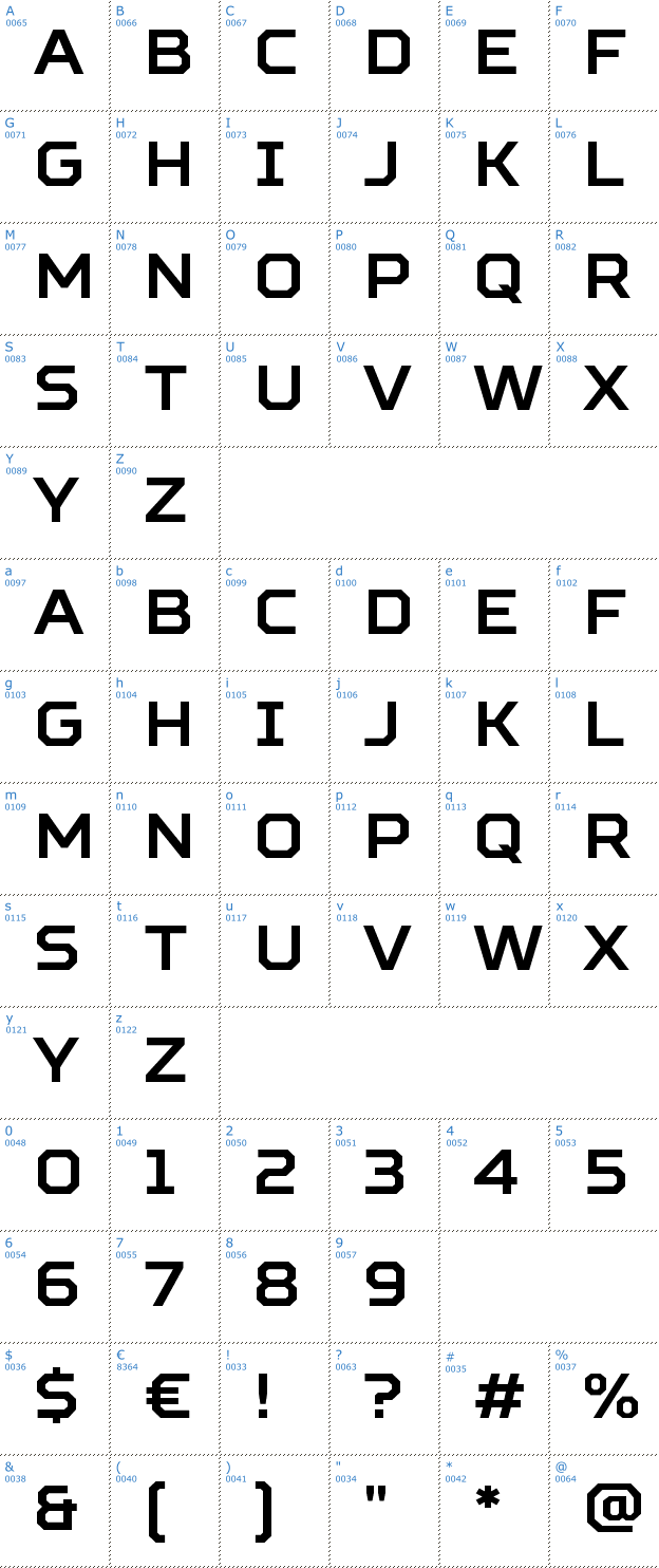 Schriftzeichen Squares Font