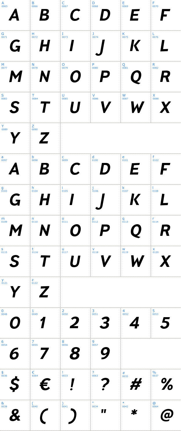 Schriftzeichen TT Pines Font