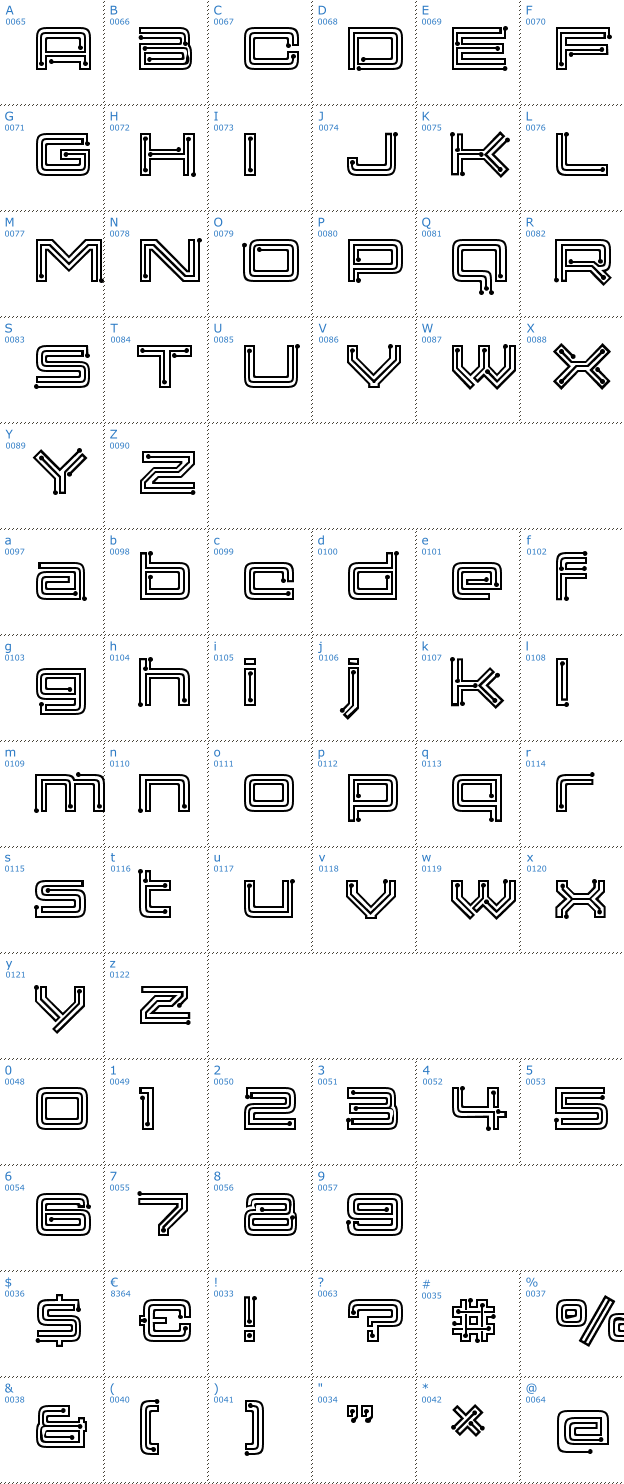Schriftzeichen Membra Font
