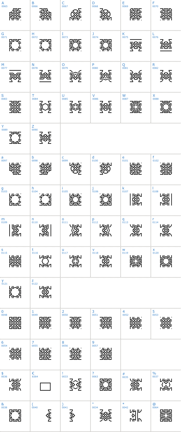 Schriftzeichen Opattfram01 Font