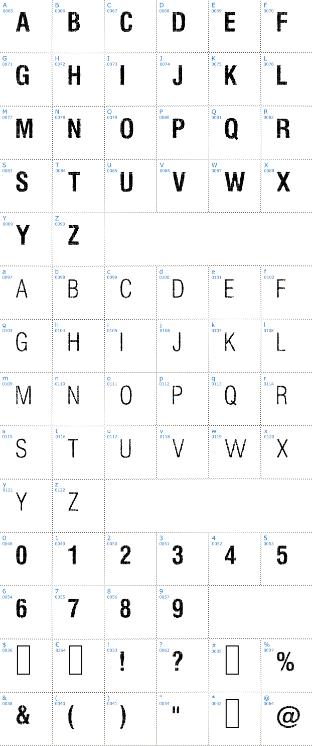 Schriftzeichen Silent Hell Font