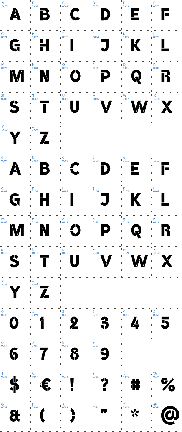 Schriftzeichen BroshK Font