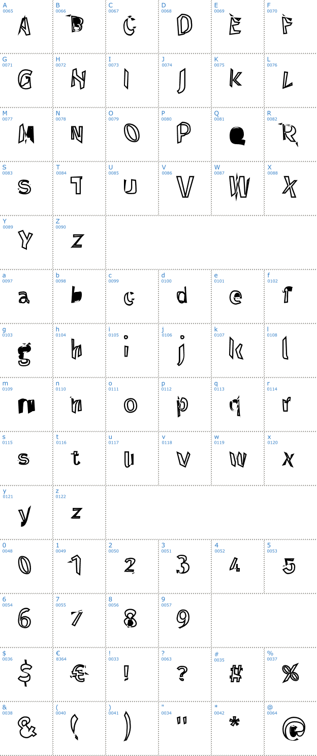 Schriftzeichen Through The Black Reverse Font