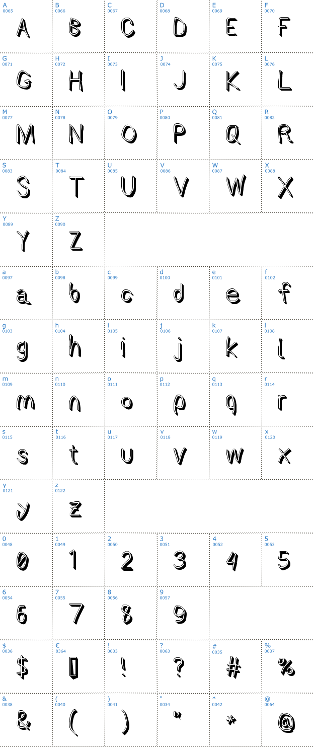 Schriftzeichen AppleStorm Shadow Font