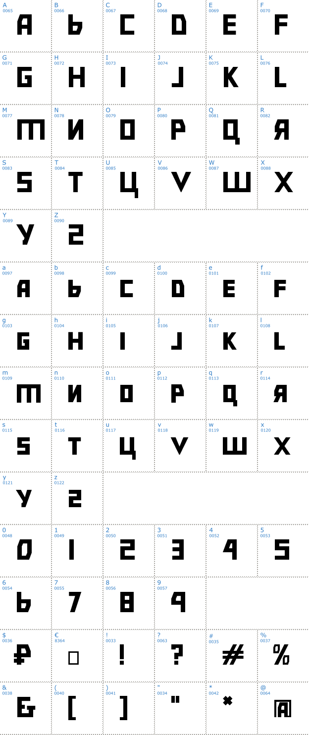 Schriftzeichen Bolshevik Font