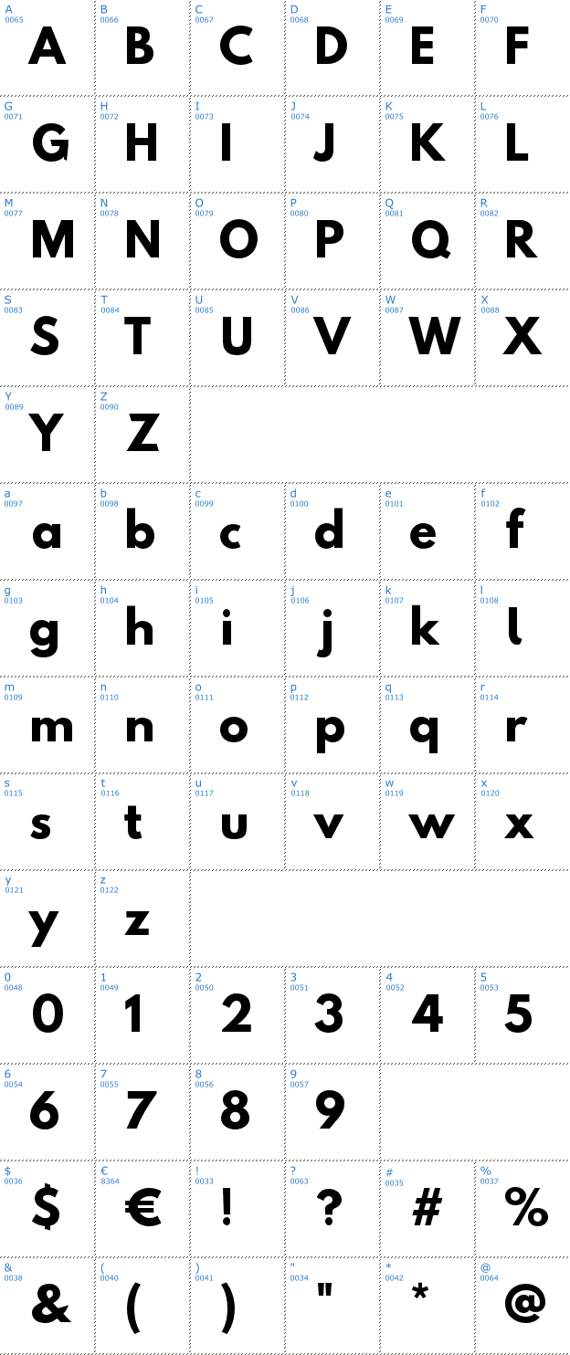 Schriftzeichen Hussar Bold Web Edition Font