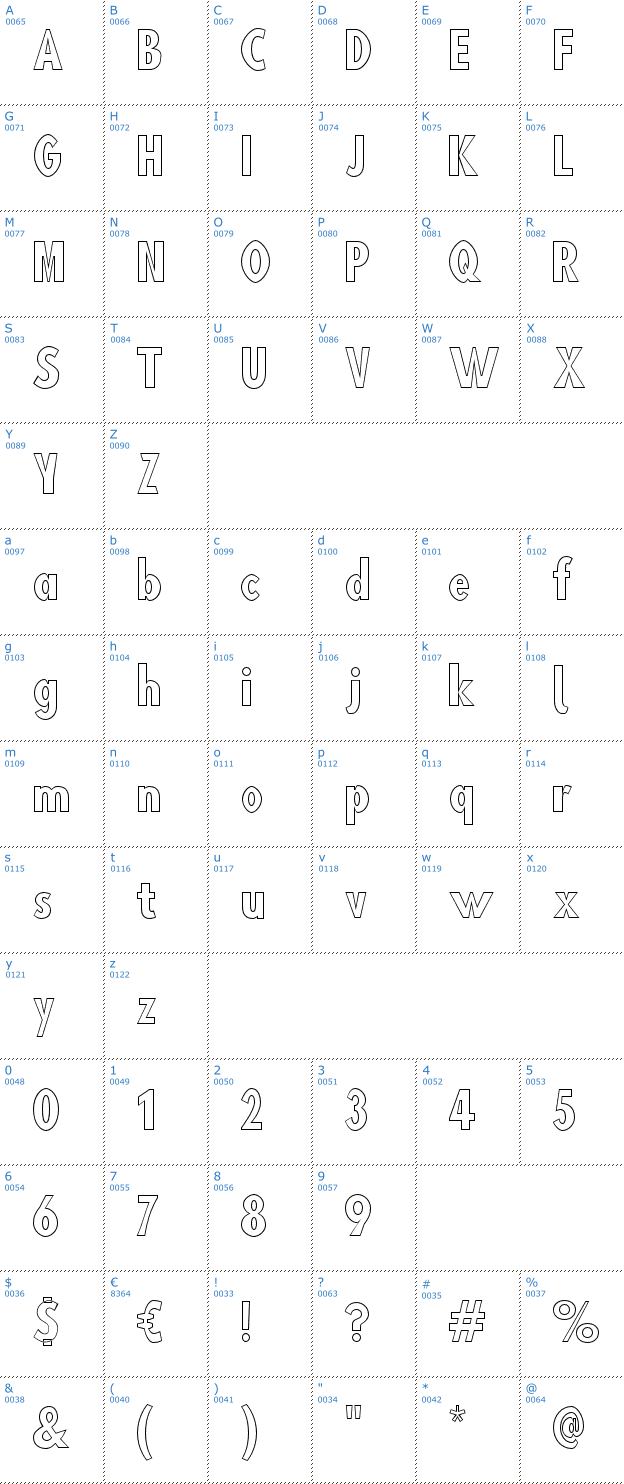Schriftzeichen Blink 'Liner Font