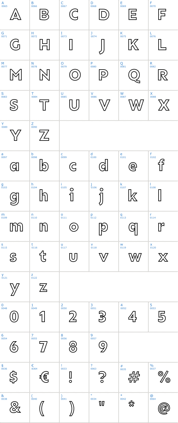 Schriftzeichen Rain Outline Font