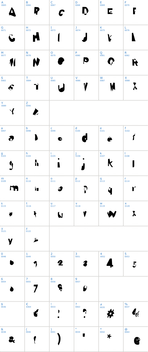 Schriftzeichen Ugly Stick Font
