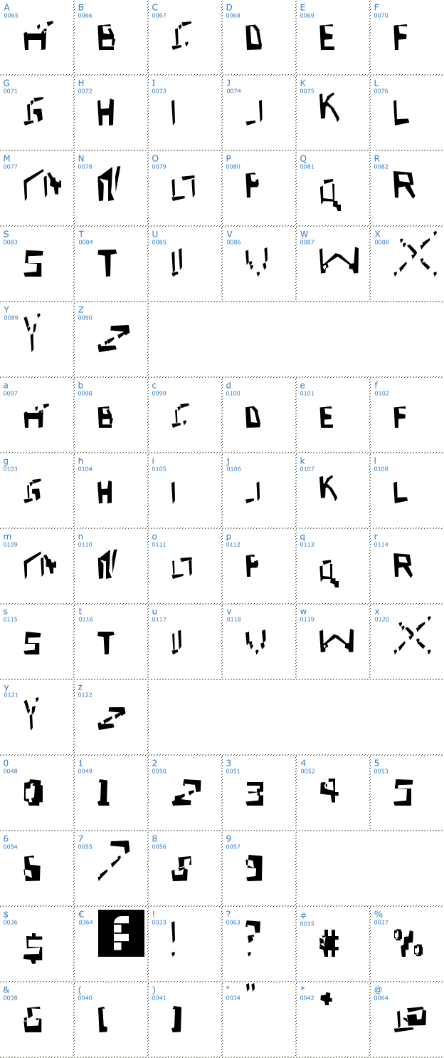 Schriftzeichen err0r Font