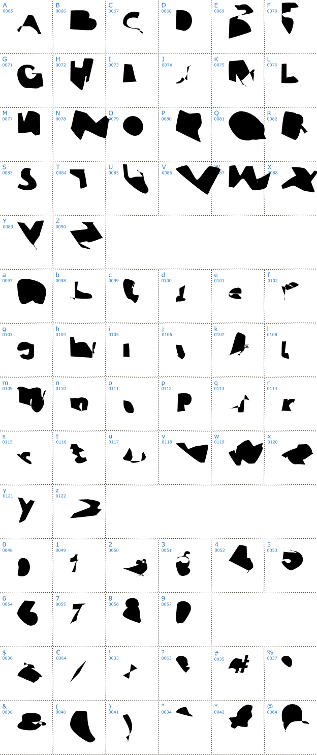 Schriftzeichen Recovery Font