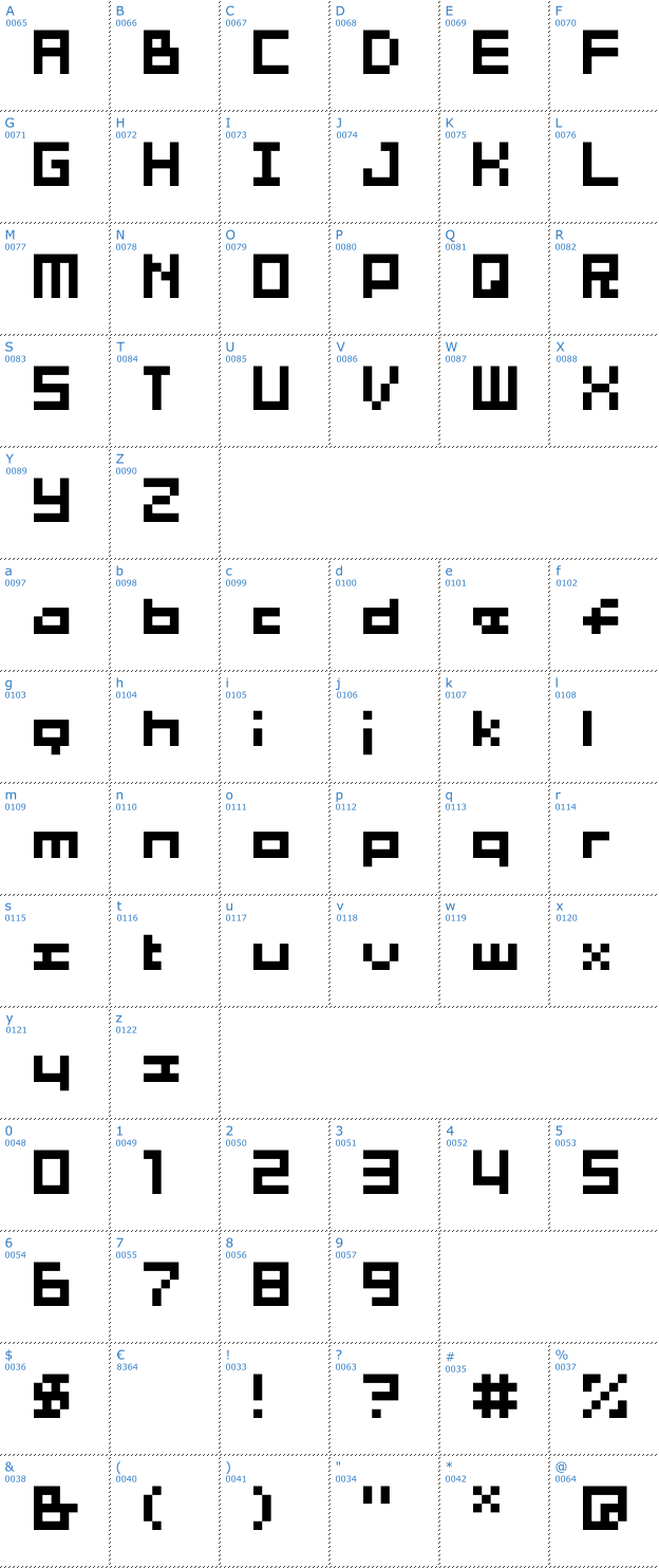 Schriftzeichen 04b_03b Font