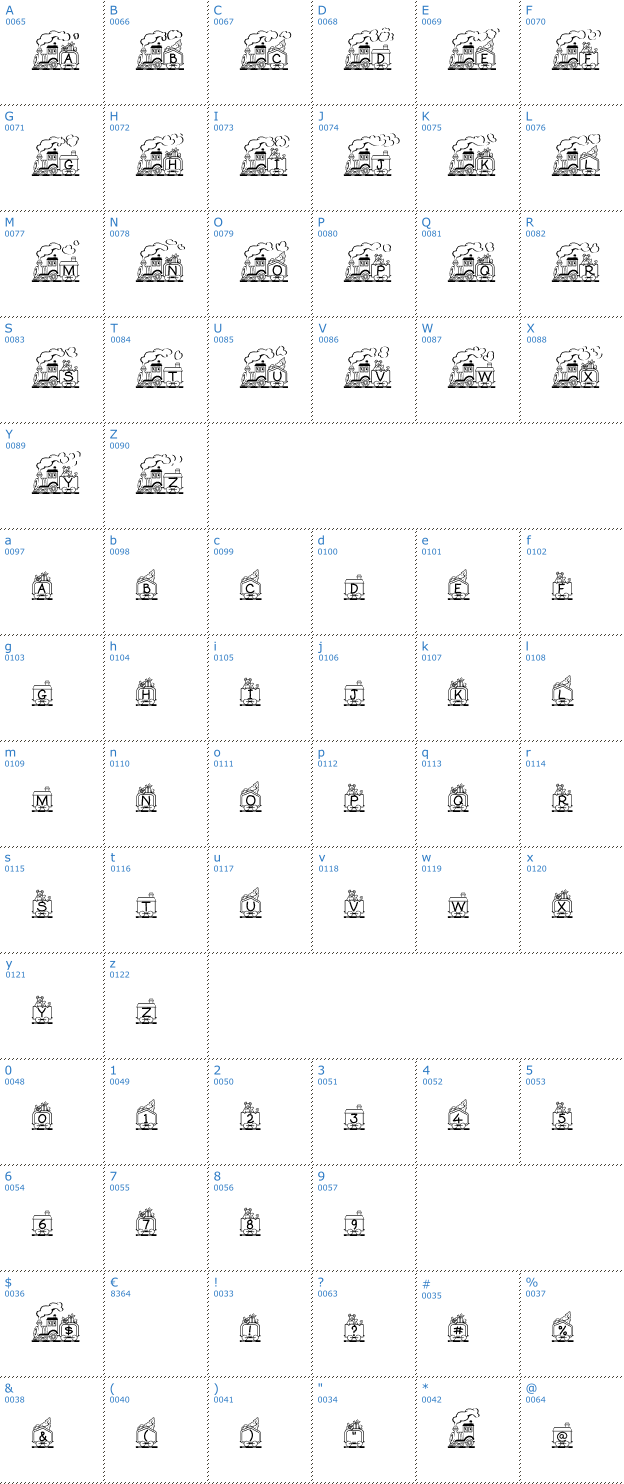 Schriftzeichen Toy Train Font