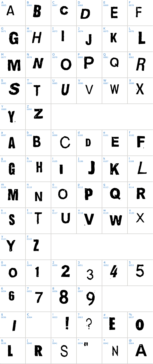 Schriftzeichen Quick end Jerk Font