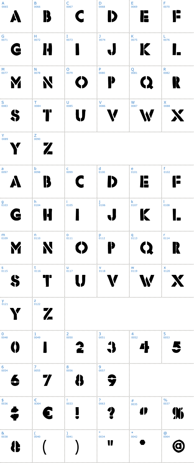 Schriftzeichen Rafika Font