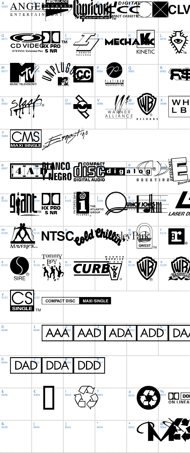 Schriftzeichen Warner Logo Font Nine Font