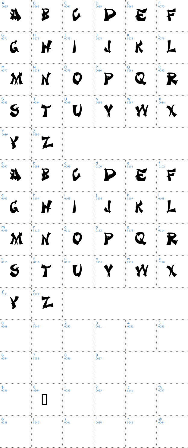 Schriftzeichen Take Out Font