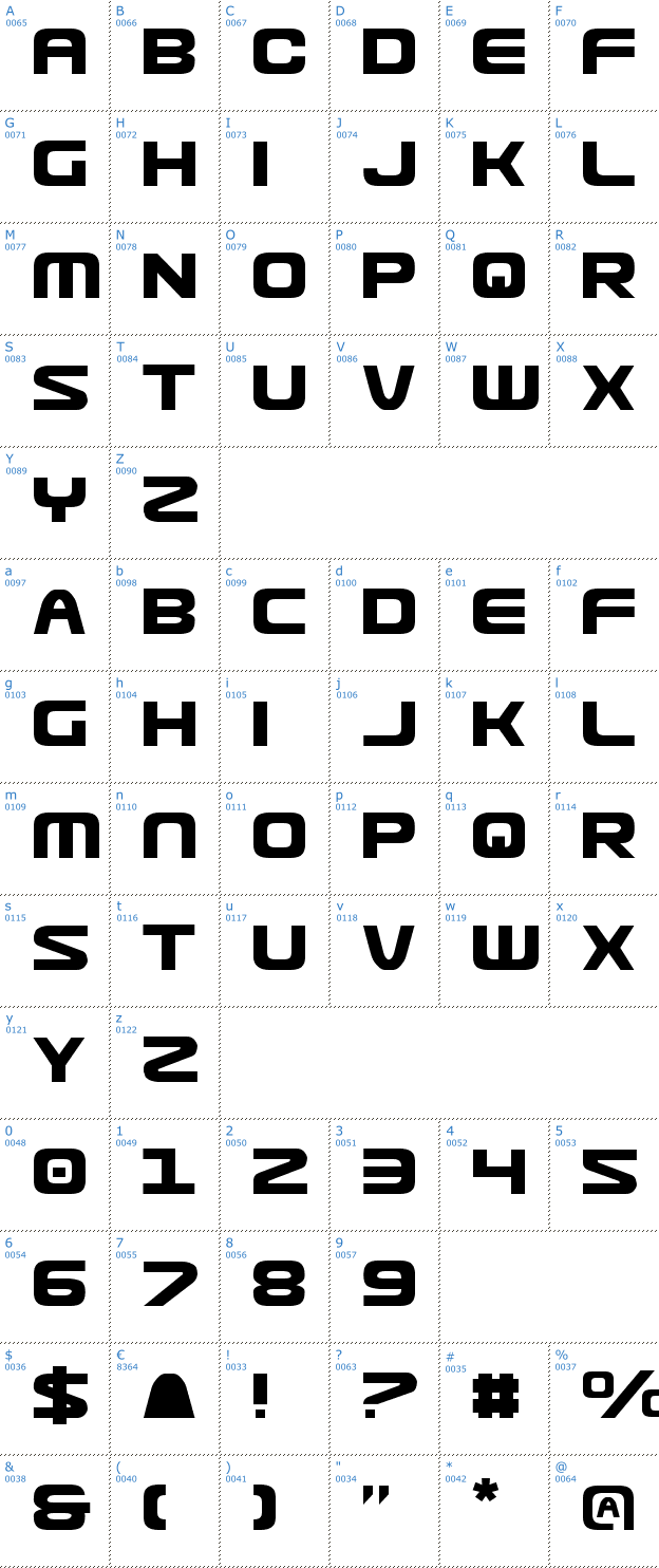 Schriftzeichen Usuzi Font