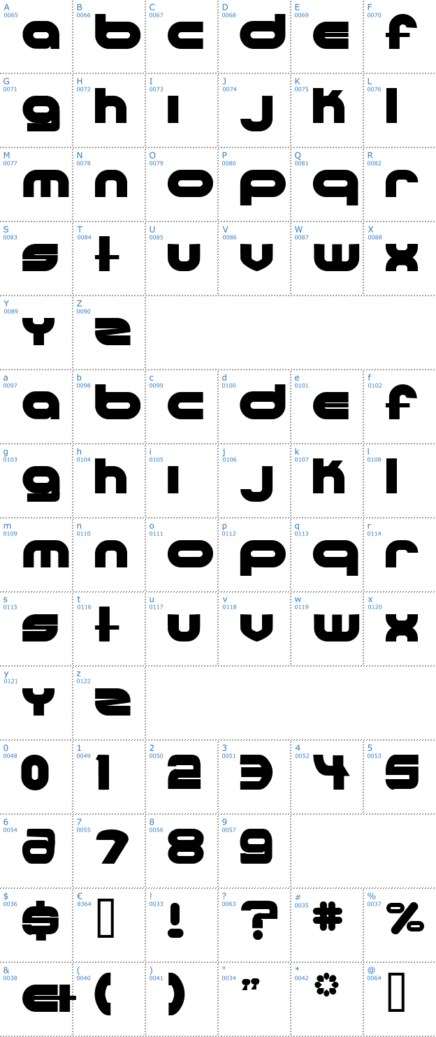 Schriftzeichen Ultraworld Font