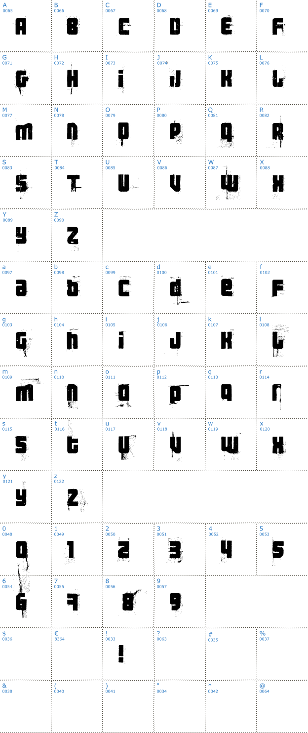Schriftzeichen 3 the hard way Font