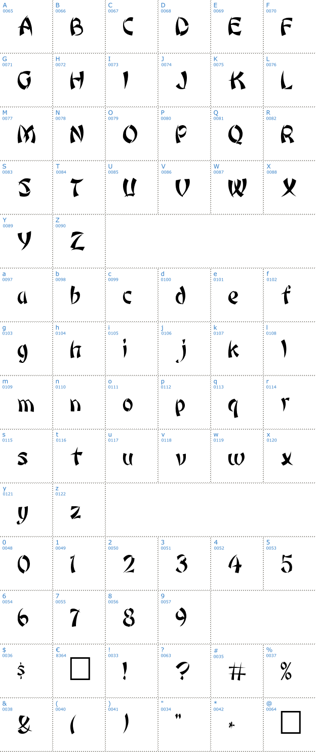 Schriftzeichen Bonzai Font
