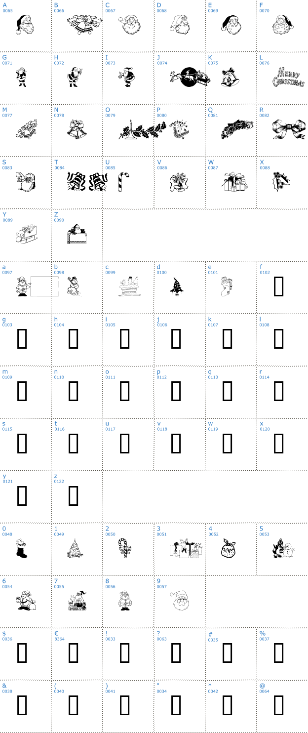 Schriftzeichen XmasClipart Font
