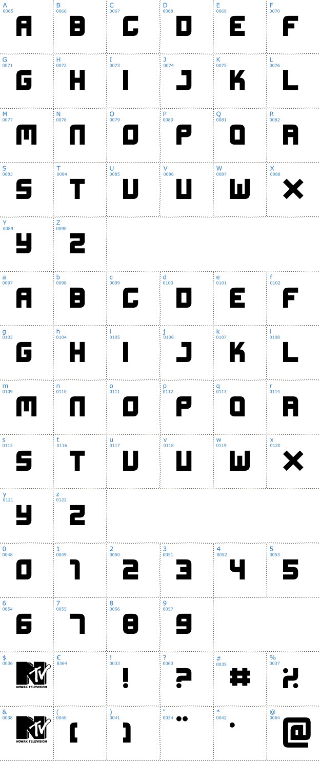 Schriftzeichen Xifiction Font