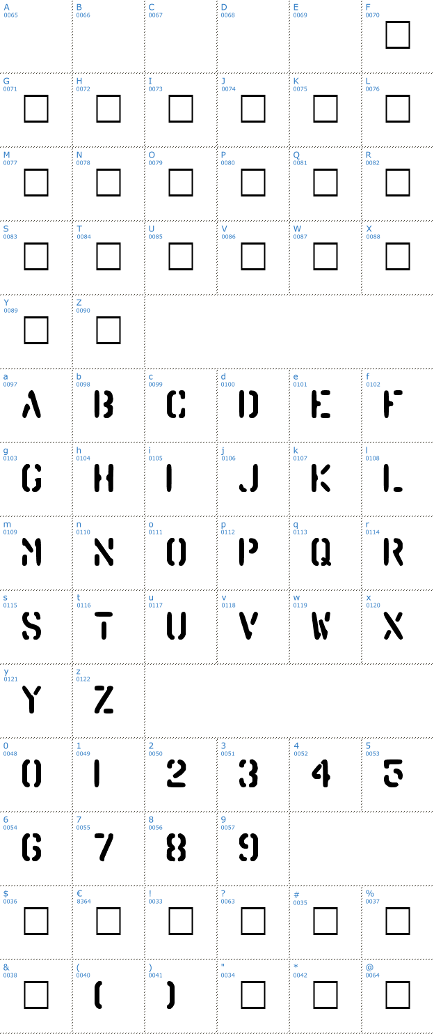 Schriftzeichen Barrel Font