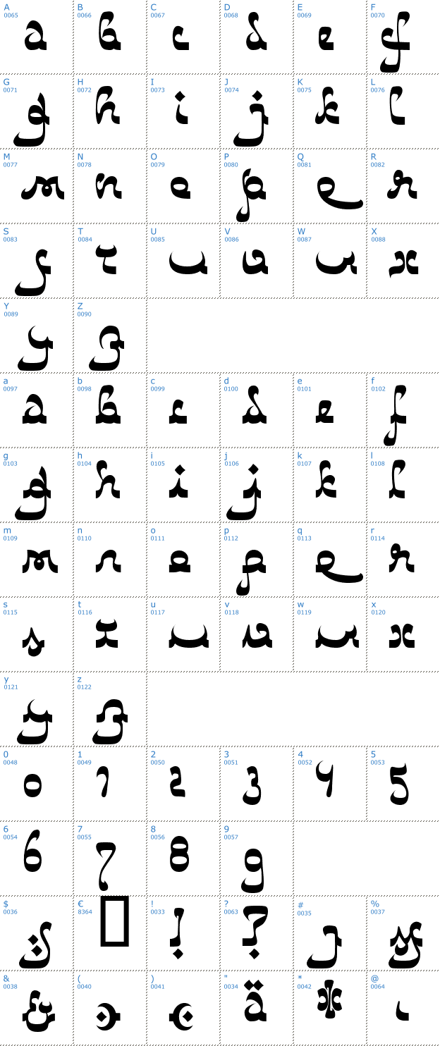 Schriftzeichen Catharsis Bedouin Font