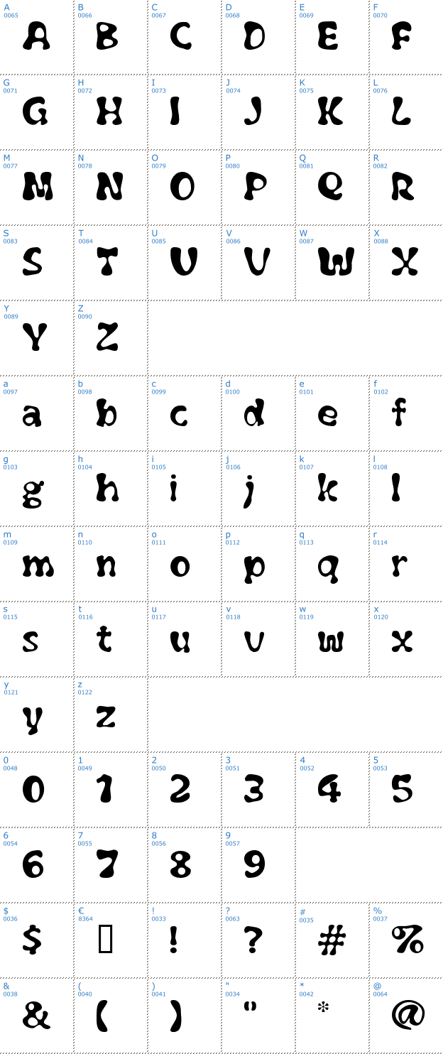 Schriftzeichen Flubber Font