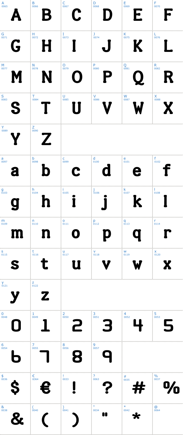 Schriftzeichen Halter Font